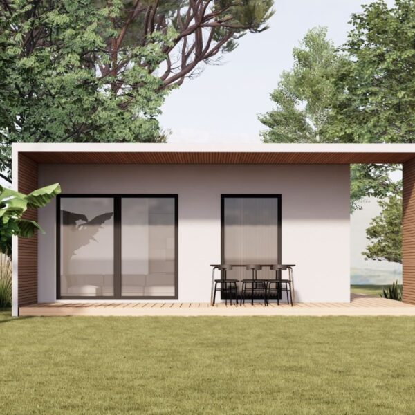 Maison modulaire clé en main de 67 m², architecture espagnole